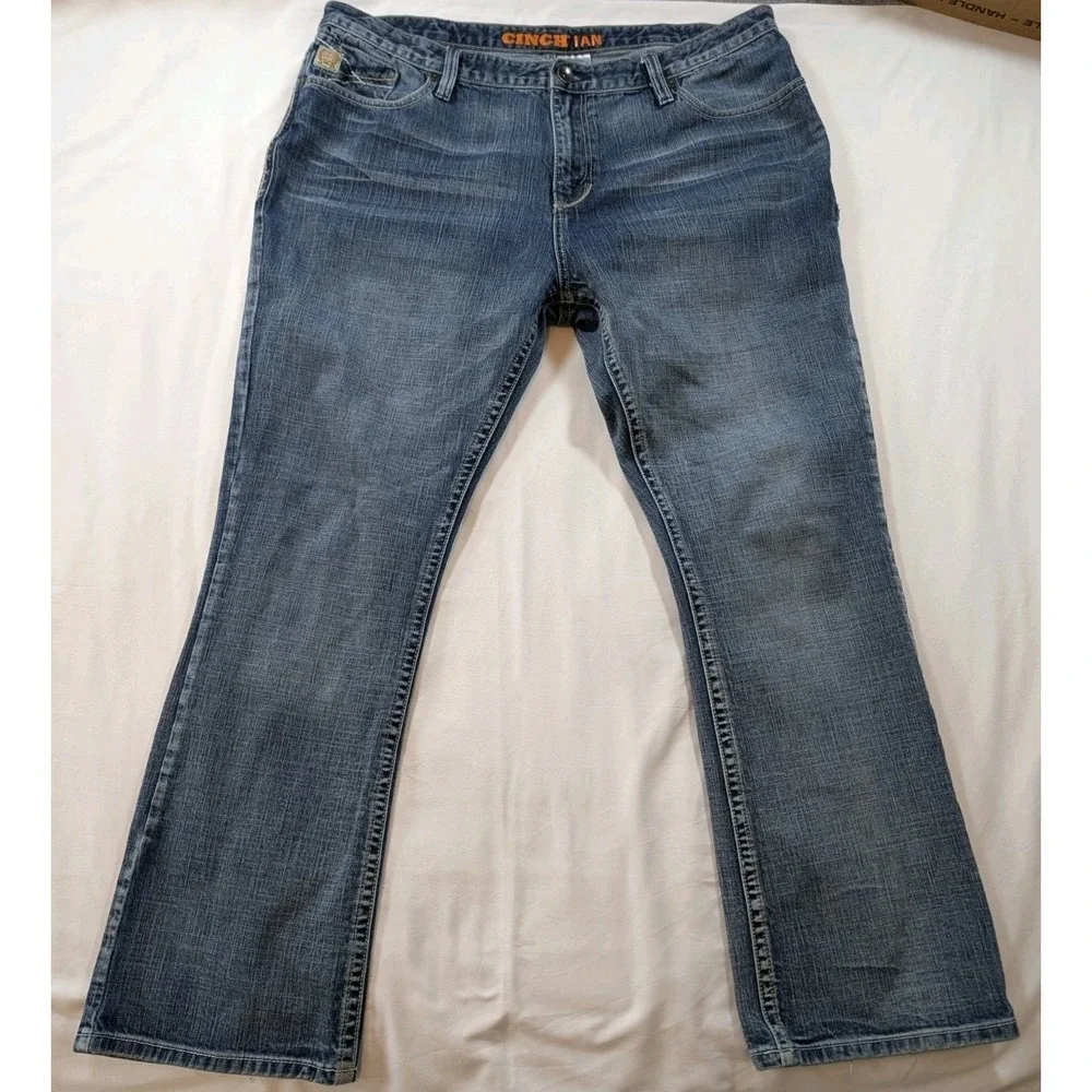 Cinch‎ Jeans Mens 40x32 Ian Slim Bootcut Western Cowboy Blue Denim Medium Wash
